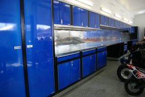 Blue Garage Cabinets